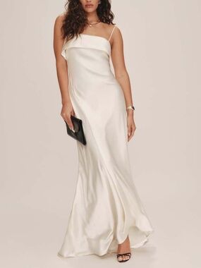 Reformation JOVIE Ivory Silk Wedding Dress Gown Sleeveless - Size 4 - with tags